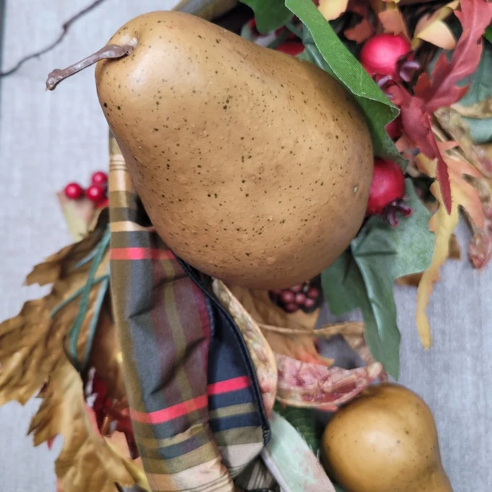 Grandin Road Finley Hill Mantle Swag Garland #14107 Pears Berries Acorns 6' Long
